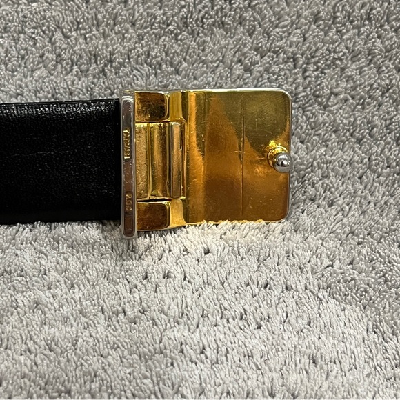 Vintage yves saint Laurent brown/black leather belt reversible size 38 - Picture 4 of 7